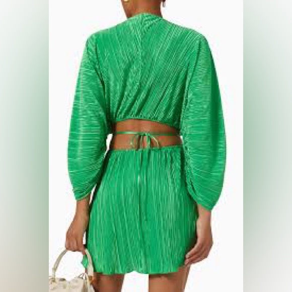 NWT Good American Plissé Sculpted Dress Summer Green Size 3/4 (US L/XL) - Picture 5 of 8